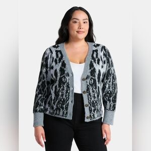 NWT Terra & Sky Black and Gray Cardigan